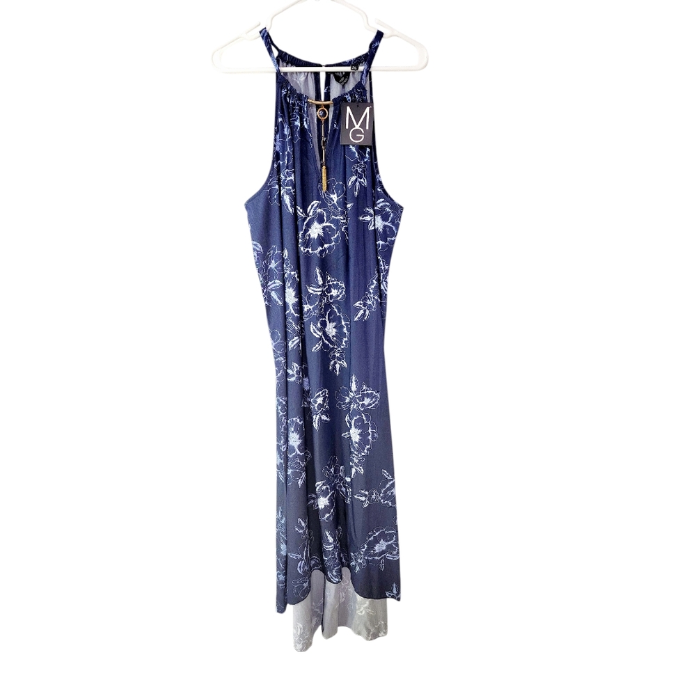 MG Floral Sleeveless Maxi Dress w/ Gold Pendant 1X
